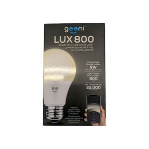 Geeni - LUX 800 60W Equivalent White Smart LED Bulb 800 Lumens New Phone Operate